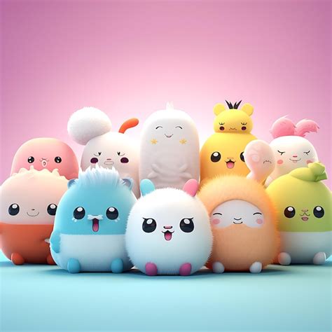 Premium AI Image | cute plush animal solid color background