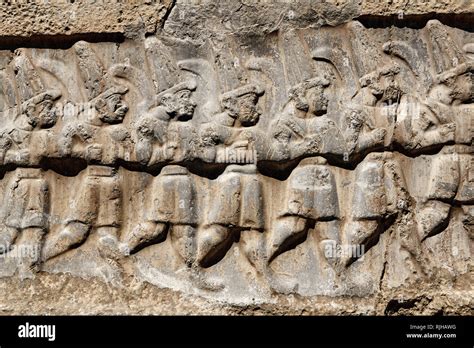 Close up of the sculpture of the twelve gods of the underworld from the ...