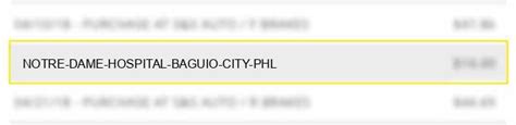 What is NOTRE DAME HOSPITAL BAGUIO CITY PHL charge on my statement?