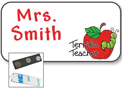 1 Personalized TEACHER Name Badge Tag Gift Present w/ Apple | Etsy