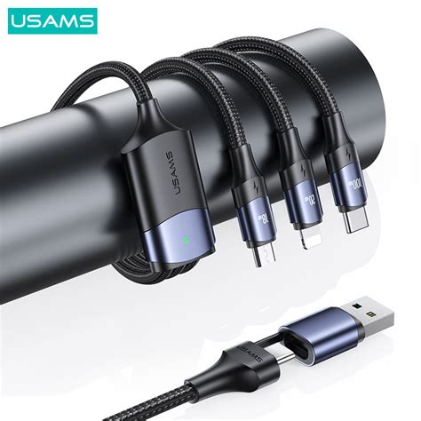 USAMS 3-in-1 USB Fast Charging Cable 6A For iPhone 13 Pro