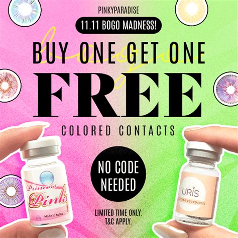 Buy one get one free all colored contacts | PinkyParadise