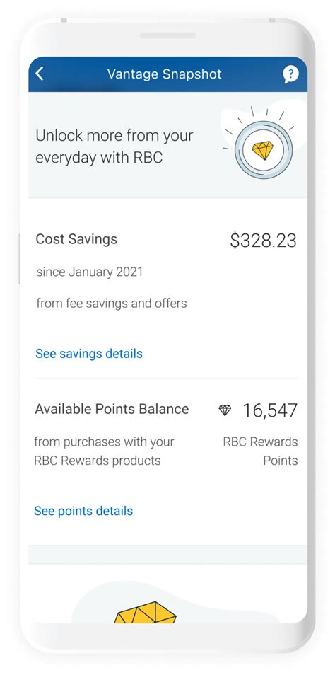 Vantage Snapshot in the RBC Mobile App - RBC Royal Bank