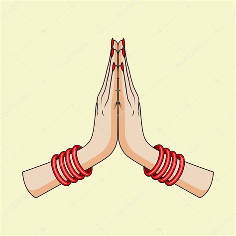 Welcome gesture of hands of Indian woman Stock Vector Image by ...