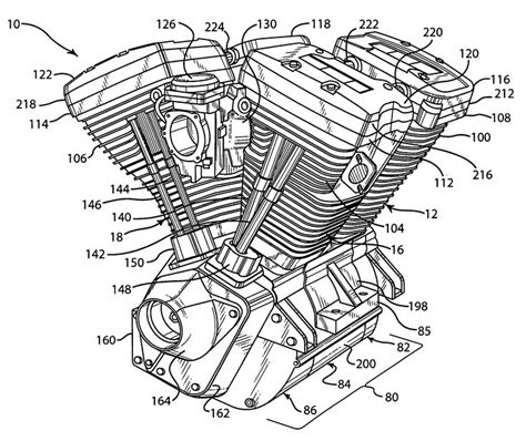 Patent Drawing | Harley davidson engines, Harley davidson, Patent drawing