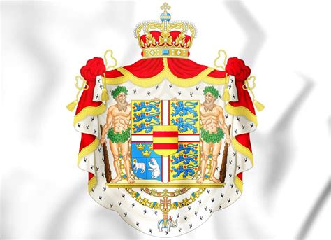 3D Royal Coat of Arms of Denmark Stock Illustration - Illustration of ...