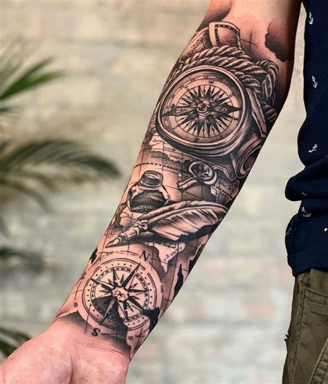 Medieval map | Half sleeve tattoos for guys, Arm tattoos for guys, Nautical tattoo sleeve