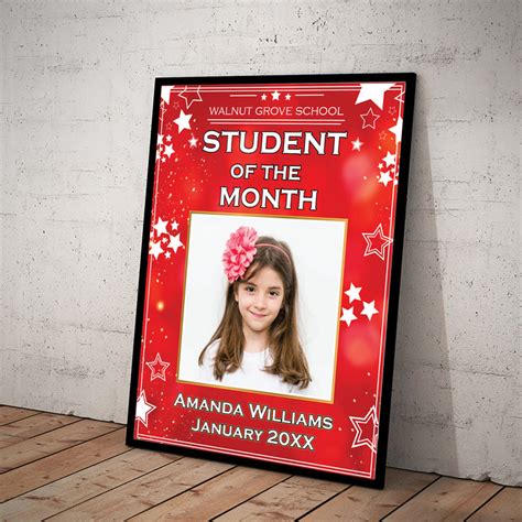 Editable Student Of The Month Black and Red Set of 2 Bundle, School St — Posh Park