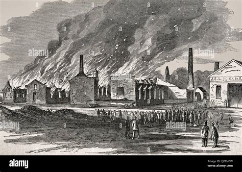 Burning the Engine House and Machine Shops at Chambersburg ...