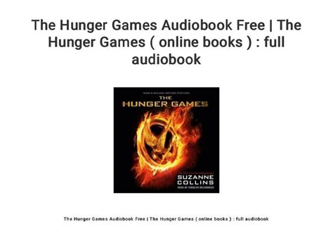 The Hunger Games Audiobook Free | The Hunger Games ( online books ) :…