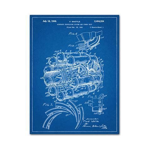 Jet Engine (Blueprint) - Patent Posters - Touch of Modern