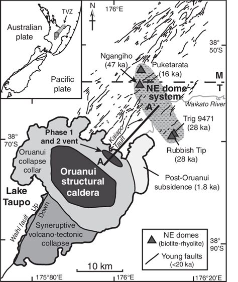 Key volcano-tectonic features of the Taupo-Maroa area, located in the ...