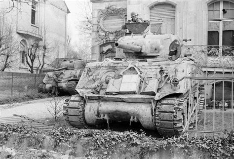 M4A3 Shermans of 6th Armored Division, Frankfort, Germany. March 1945 ...