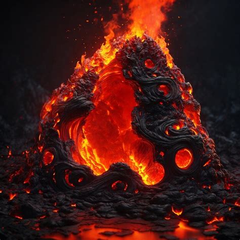 Premium Photo | Volcano lava fire background