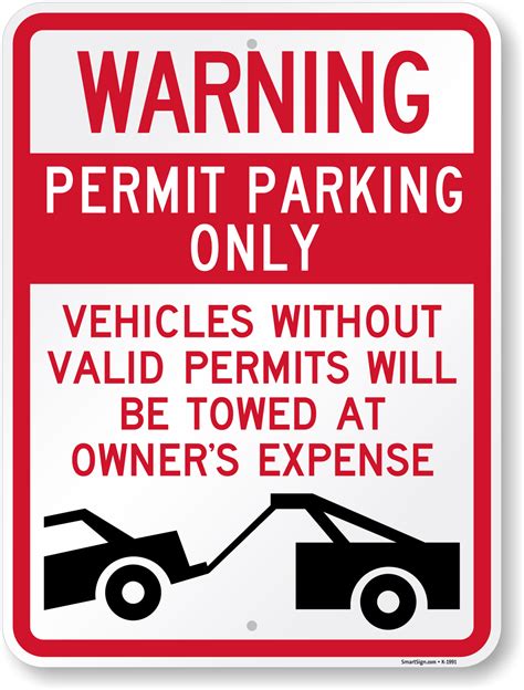 Warning Permit Parking Only Sign