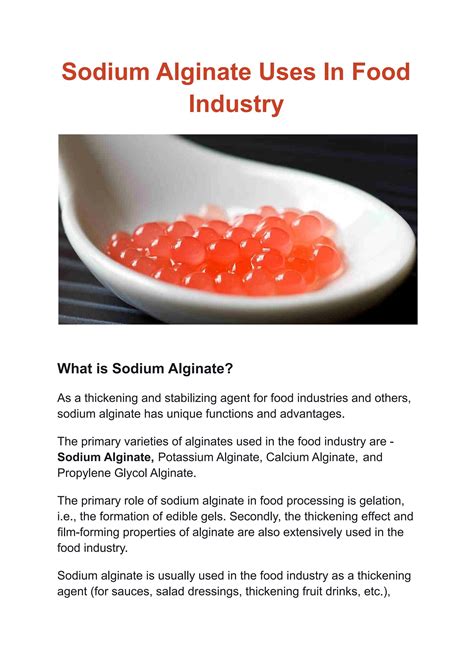 Sodium Alginate Uses in Food Industry by Harsha Enterprises - Issuu