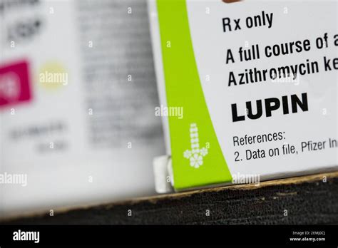 A Lupin Pharmaceuticals logo is seen on prescription pharmaceutical packaging photographed in a ...