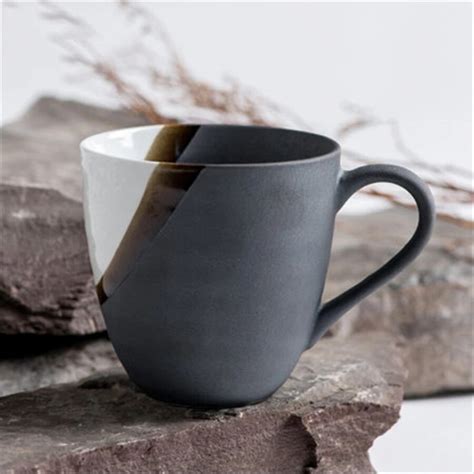 Japanese Black Creative Ceramic Coffee Mug Cup Water Beautiful Art ...