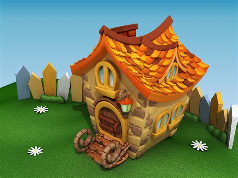 Cartoon house | 3D model | Cartoon house, House 3d model, Cartoon