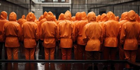 Premium Photo | Inmates in a penitentiary center Group of ...