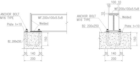 Anchor bolt installation details in Foundation baseplate in AutoCAD, dwg file. - Cadbull