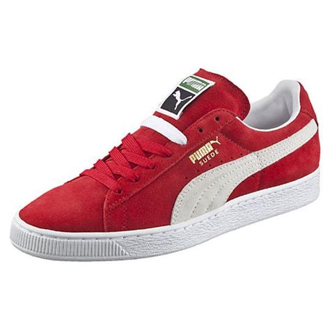 - Soft suede upper for smooth feel. - Red with contrasting white ...