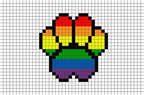 Rainbow Paw Pixel Art | Pixel art, Pixel art templates, Minecraft pixel art