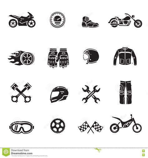 Motorcycle Icons Black Set With Transportation Symbols Isolated Vector - Download From Over 55 ...