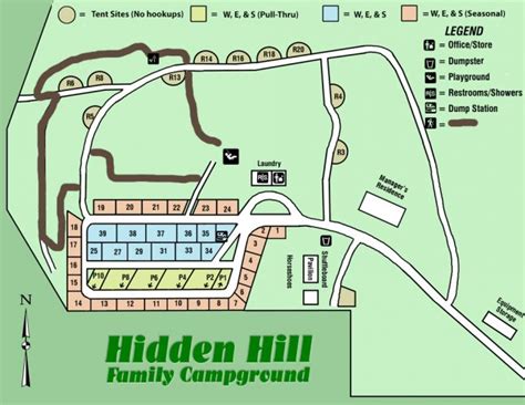 Campsite map | Hidden Hill Family Campground