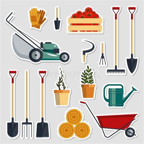 Farmer Tools Clipart Icons