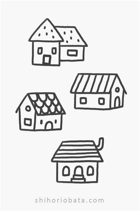 21 Easy House Drawing Ideas | Simple house drawing, House doodle, House ...