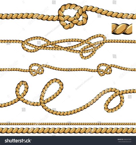 Rope Line On Isolated White Background Stock Vector (Royalty Free ...