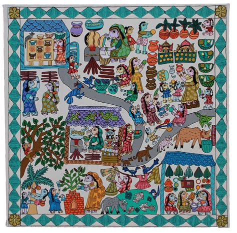 Traditional Mithila wallpaintings are world famous. During the season Mithila women paint onto ...