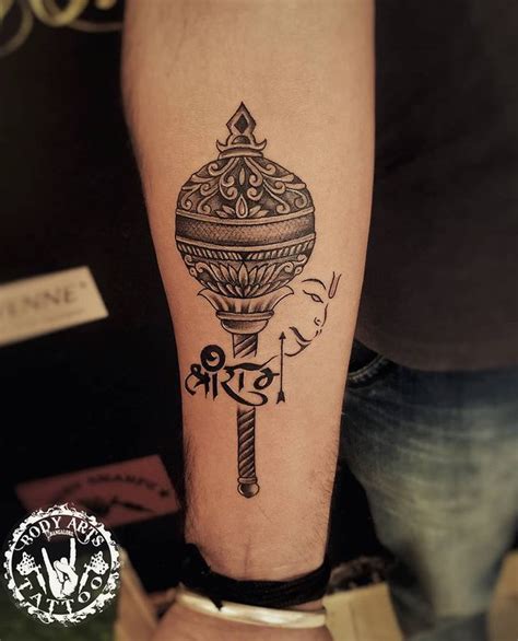 Body Arts Tattoo & Piercing on Instagram: “Hanuman Gada tattoo done @bodyartbtm Hindu god ...