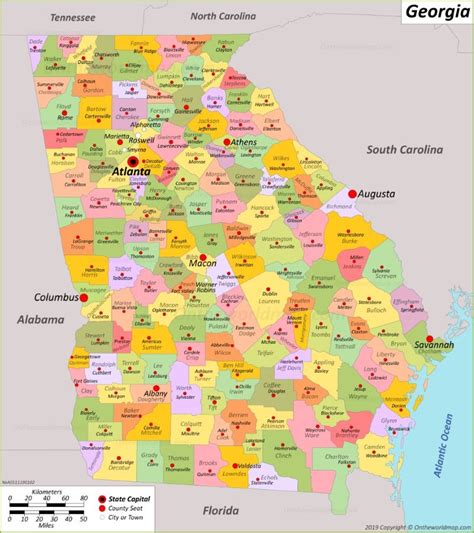 Map Of Southern Georgia Cities