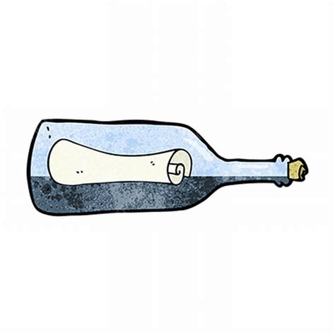 Message In A Bottle Clipart Transparent PNG Hd, Cartoon Message In A Bottle, Retro, Doodle ...