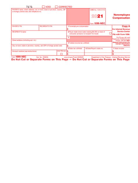 2021 Form IRS 1099-NEC Fill Online, Printable, Fillable, Blank - pdfFiller