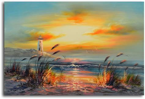 'Sunrise in Rodanthe' Painting on Canvas | Landscape paintings acrylic, Abstract canvas painting ...