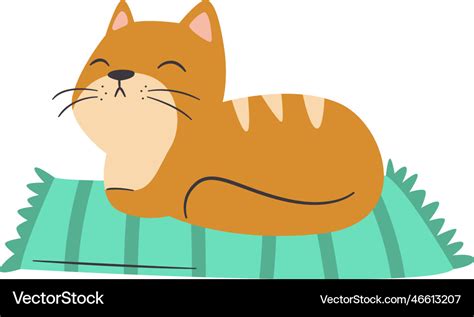 Cat lying on mat Royalty Free Vector Image - VectorStock