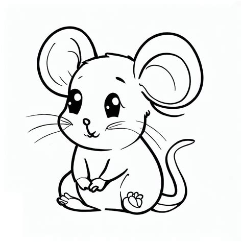 Coloriage Une Souris Mignonne - télécharger et imprimer gratuit sur ColoriageEnfant.Com