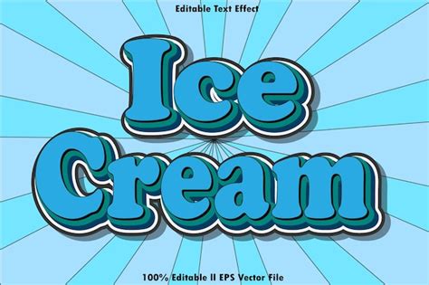 Premium Vector | Ice cream editable text effect