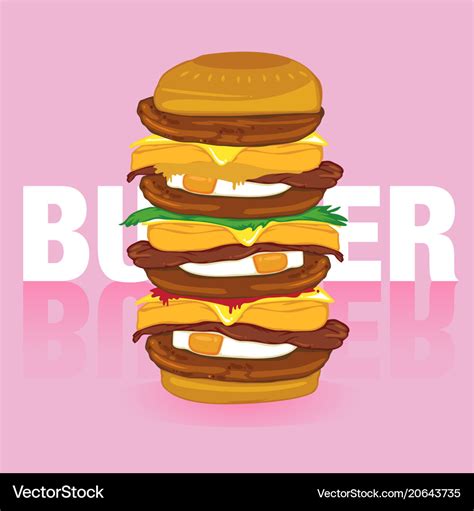 Burger pink Royalty Free Vector Image - VectorStock