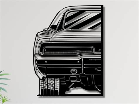 Dodge 1969 Charger Silhouette Metal Wall Artcar Wall - Etsy