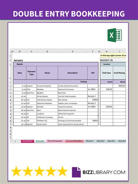 Double Entry Bookkeeping Excel Template