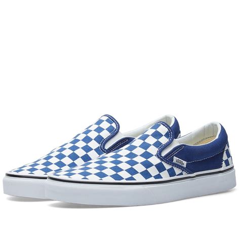 Vans Classic Slip On Checkerboard Estate Blue & True White | END.