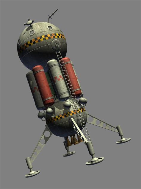 1950s style planetary lander - still WIP | Retro futurism, Spaceship concept, Spaceship design