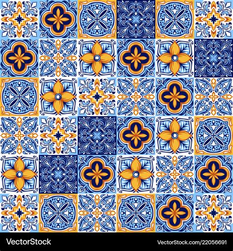 Italian ceramic tile pattern ethnic folk ornament Vector Image