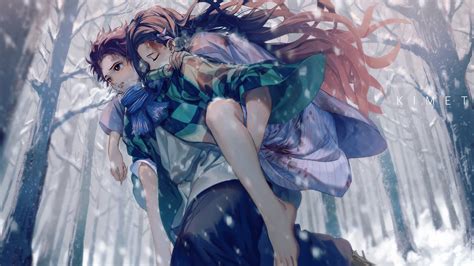 Tanjiro and Nezuko: Winter Journey - 4K Ultra HD Wallpaper