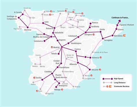 Spain train map renfe - Spain rail map renfe (Southern Europe - Europe)