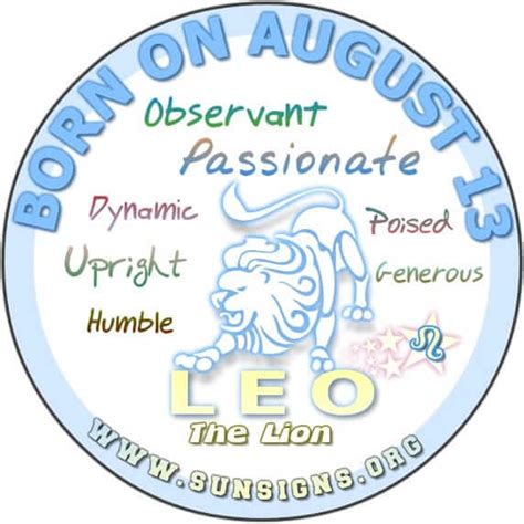 August 13 Zodiac Horoscope Birthday Personality - SunSigns.Org